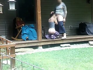 Neighbors CAUGHT having sex!!! They saw me watching and recording! amateur redhead hidden camera