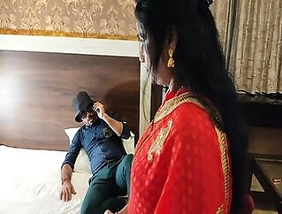 A Desi wife working in a hotel submitted to a Strong Man blowjob hardcore cumshot